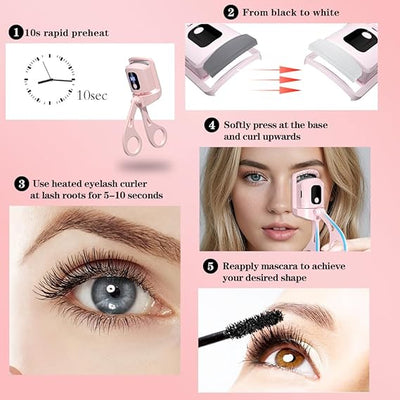 USB Rechargeable Heated Eyelash Curler with 3 Heating Modes